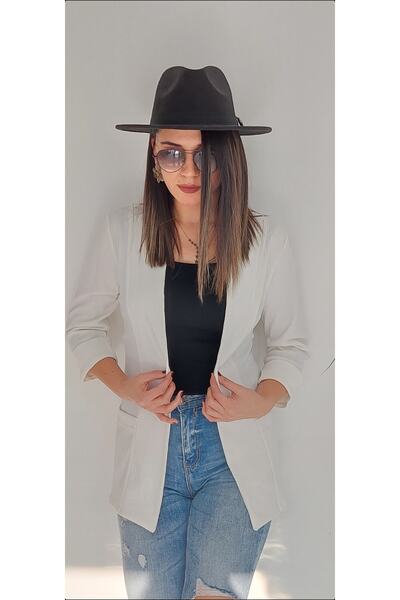 yelizyavuzcollection Ceket Hırka Beyaz