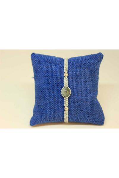 Yasamtohumu Регульований браслет із смарагдом та срібними намистинами (27240)