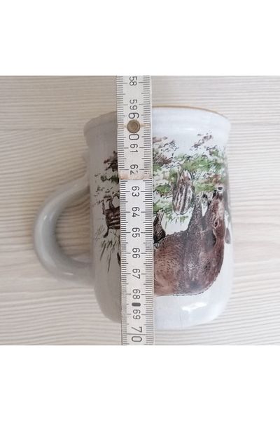 SANAT TACİRİ Hand Painted Vintage 0.5lt Porcelain Tankart European Beer Cup N0 64