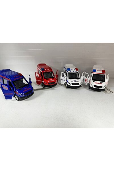 RAMO'S STORE Ambulans Itfaiye Polis Jandarma 4 Lü Kurtarma Araçları Metal