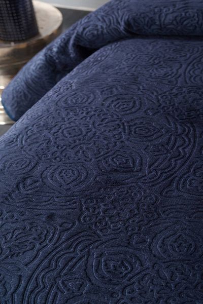 Karaca Home Scala Navy Blue Single Embosy Blanket