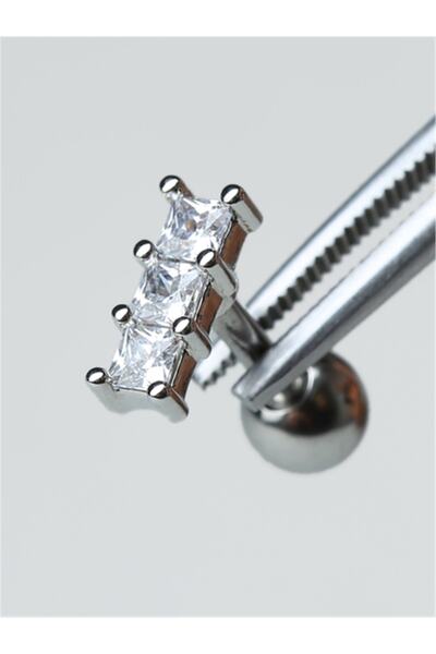 3 Kare Baget Silver Piercing