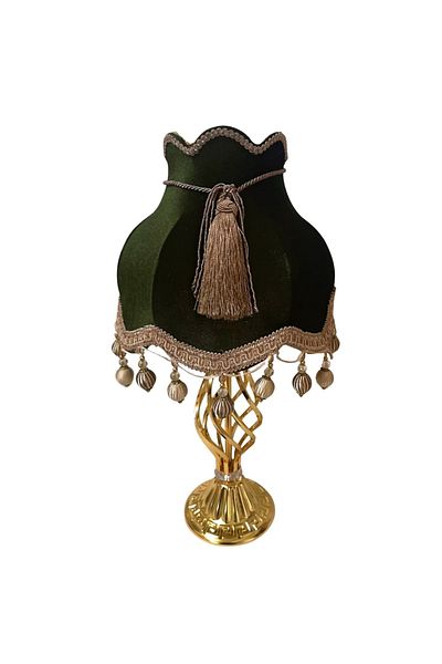 Dekovien Classic Velvet Model - Lampshade Gold Khaki Green Leg, Ab85639