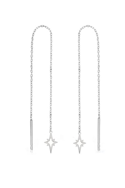 TakıConcept Обеци с дълга верижка North Star, дамски обеци, дълги обеци