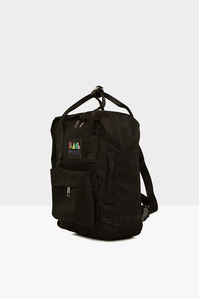 Bagmori Black Women's Square Strap Adjustable Mini Backpack M000007857