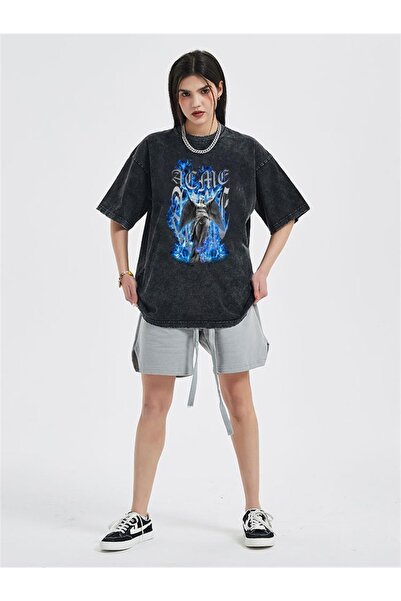 Touz Moda Dompuleri Fashion Washable Art Winged Unisex Vintage T-shirt