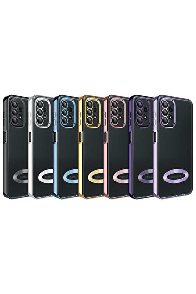 ZM STORE Samsung Galaxy A13 4g Kılıf Kamera Korumalı Logo Gösteren Zore Omega Şeffaf Kapak