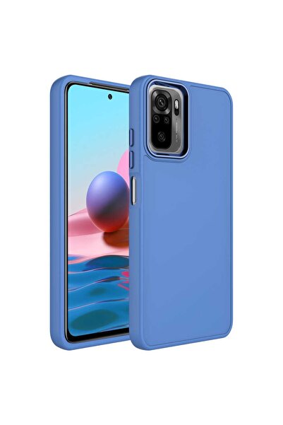 Xiaomi Redmi Note 10s Case Metal Frame And Silicone Zore Luna Velvet Cover With Button Design