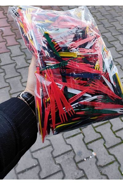 14Süs Plastic Chips Fork Colorful 1000 Pieces