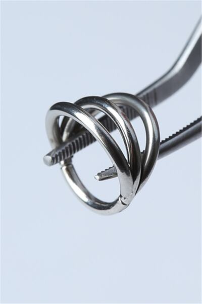 Üç Sıra Gizli Kilit Halka Silver Piercing
