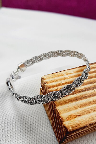 Altınışık Gümüşçülük 925 Ayar Telkari Örme Modeli Kelepçe Bilezik