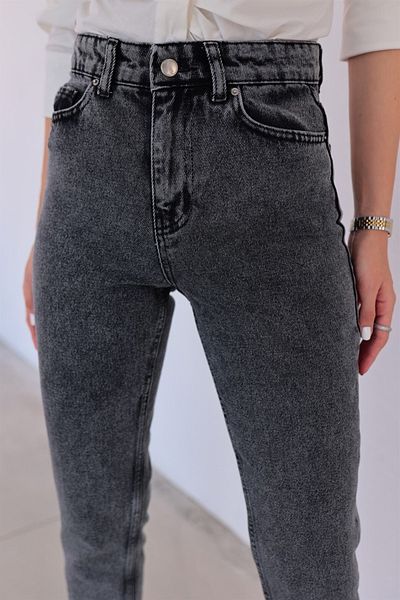 LİMABEL Ισπανικό ψηλόμεσο καπνιστό Snow Mom Jeans Lycra Colorfast Smoked Extra Comfortable Mom Jeans