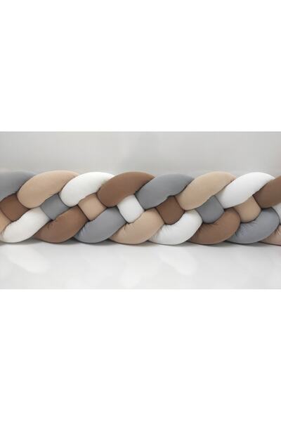 Lucky Kids حماية محبوكة مقاس 420 سم مكونة من 4 قطع / سرير أطفال بارك من جانب الأم مقاس 80 × 130 - واقي مرتبة