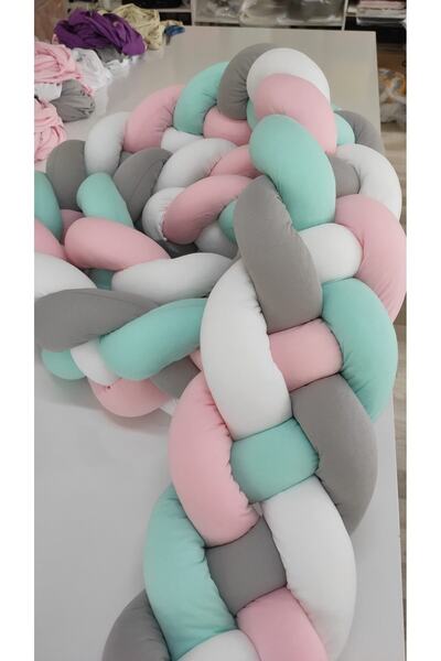 Lucky Kids حماية محبوكة مقاس 420 سم مكونة من 4 قطع / سرير أطفال بارك من جانب ...