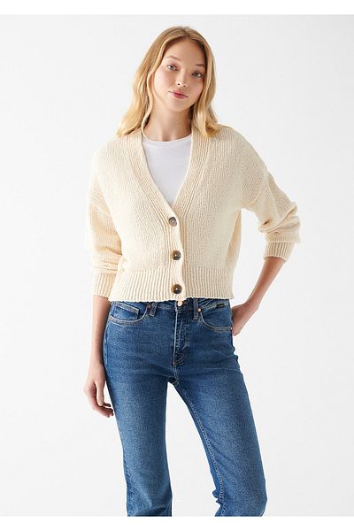 Mavi Béžový cardigan s knoflíky, oversize / široký střih 171488-34519