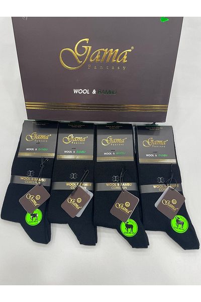 Gama Çorap 4 части естествена агнешка вълна + дебели зимни мъжки чорапи без смес от найлон и бамбук