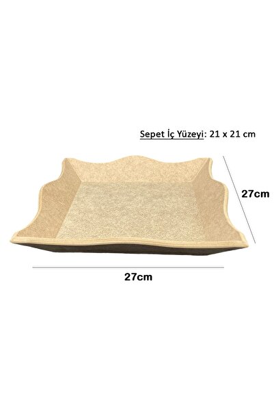 Dumbo Butik Ahşap Boyanabilir Ham Mdf Ekmek Sepeti, 27x27cm