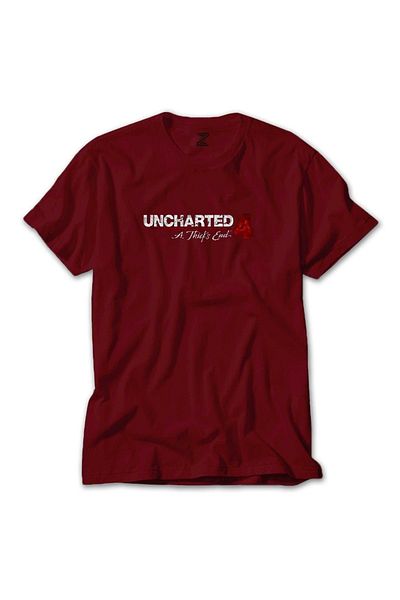 Z zepplin Uncharted 4 Adventure Red T-shirt