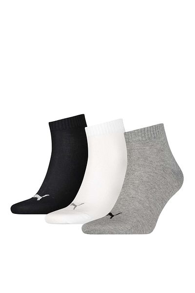 Puma Men 3 Pairs Quarter Socks, Multicolor
