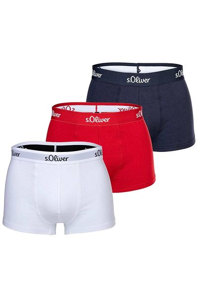 s.Oliver Herren Boxershorts 3er-Pack – Hipster Baumwoll-Stretch