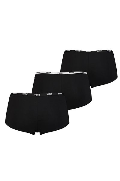 Puma Damen Iconic Mini Shorts, 3er-Pack - Soft Cotton Stretch