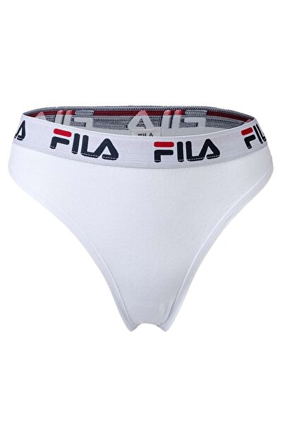 FILA Damen String, 4er Pack - Logo-Bund, Cotton Stretch, einfarbig