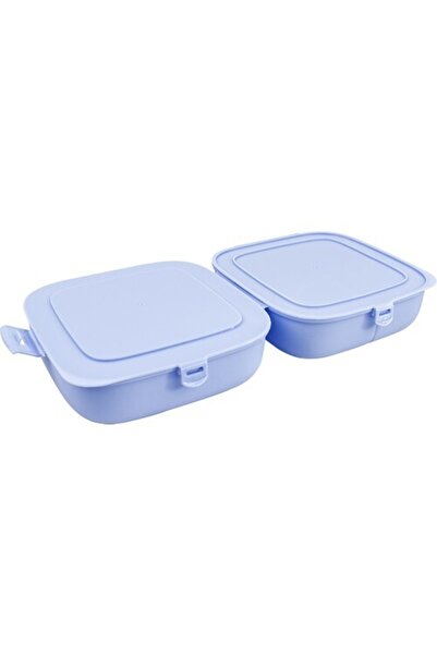 Decobella 2 Compartment Lunch Box-Lunch Box with Double Lid-blue