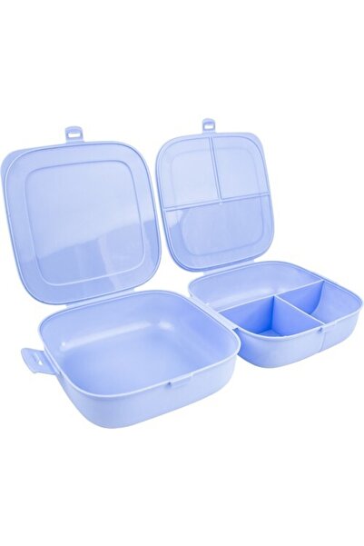 Decobella 2 Compartment Lunch Box-Lunch Box with Double Lid-blue