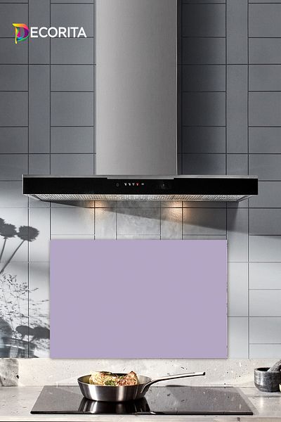 Decorita Protector de spate pentru aragaz din sticla |   Culoare uni - Liliac |   40 cm X 60 cm