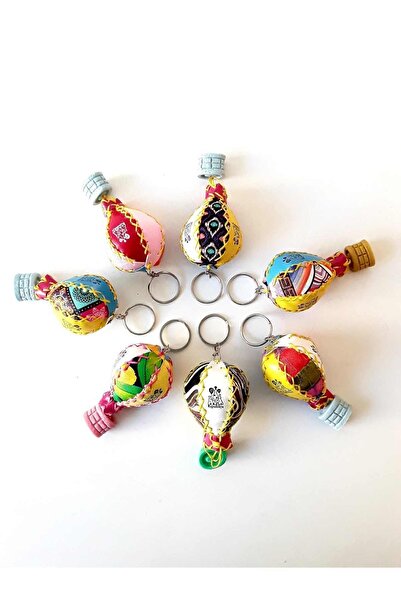 kapadokyahediyelik Kapadokya Deri Renkli Balon Anahtarlık (10 Adet)