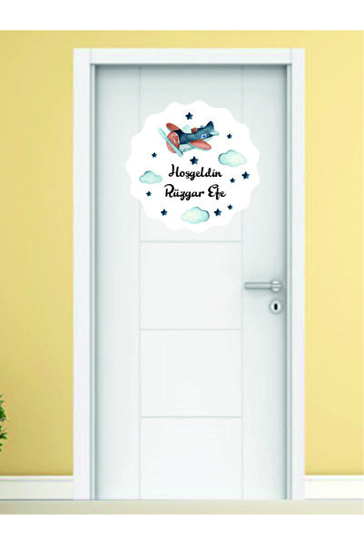 Melek Atölye - Bebek Çocuk Özel Gün Kapı Süsü Uçaklı Konsept Atolye_melek_