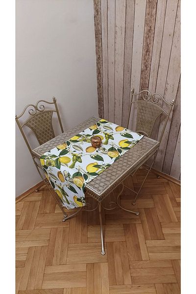 gonk Lemon Patterned Duck Cloth (Liquid Repellent, Stain Resistant) Runner