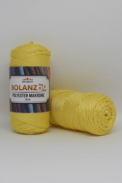 Bolanzoo Polyester Macrame Thread 2 Pieces 100gr Yellow 3mm Knitting Thread