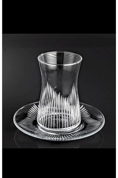 Paşabahçe Lav Vera Cutout Patterned 12-Piece Tea Glass Set for 6