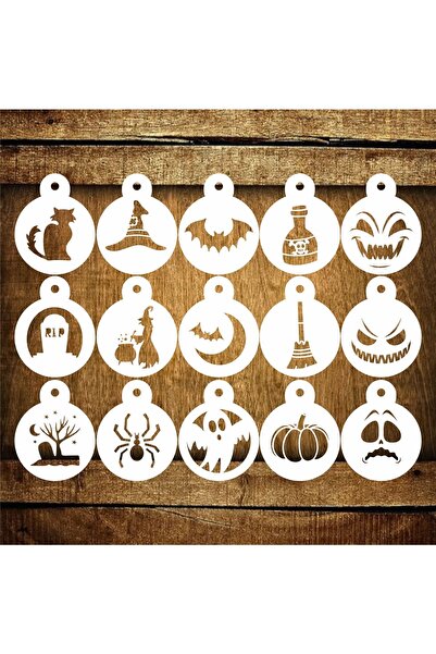 STENCİLTASARIM Cakes Stencil St471 Halloween 15 Li Set Pasta,kurabiye, Kek Süsleme Şablonları