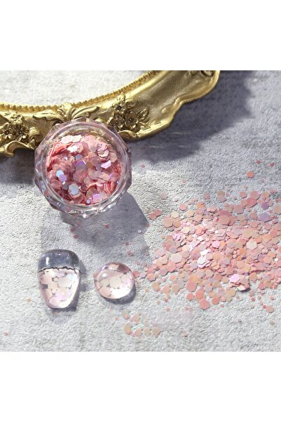 Beauty Box Çilek Altıgen Macaron Pul Seti Nail Art Resin Art Kalıcı Oje Prote...