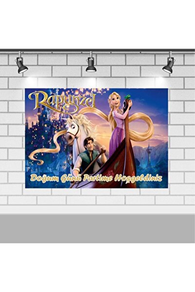 kullanatparti Rapunzel Konsepti Doğum Günü 50x70 Cm Rapunzel Doğum Günü Konse...