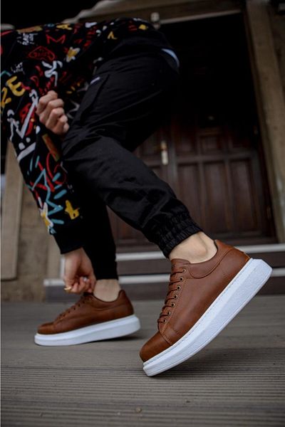 KN Fashion Mp044 Bt Lace-Up Orthopedic High/Hick Sole Ανδρικά αθλητικά παπούτσια καφέ
