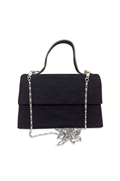 dizaynbag Women's Black Suede Mini Evening Dress Bag