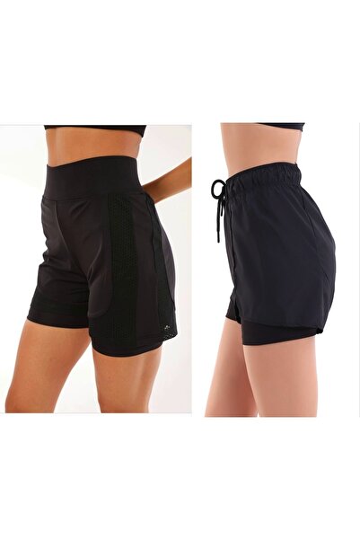 DeChival 2 Adet Sporcu Taytlı Şort