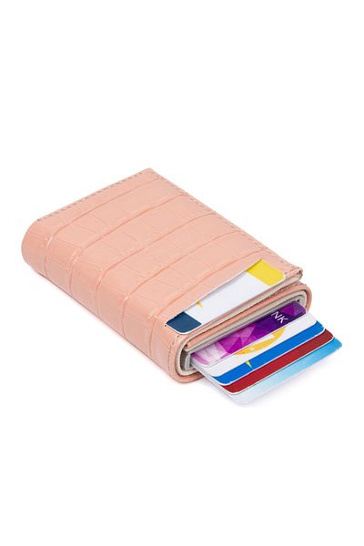 Linatigers Crocodile Crocodile Patterned Premium Aluminum Mechanism Wallet Card Holder Lt-5321