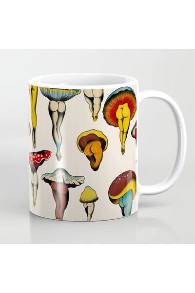Cupella Design Sexy Mantarlar Baskılı Porselen Kupa Bardak