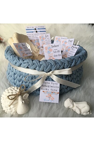 Merve ÖZTÜRK 40 Uçurma Sepeti Lüks Bebek Kırk Sepeti (organik Patikli)