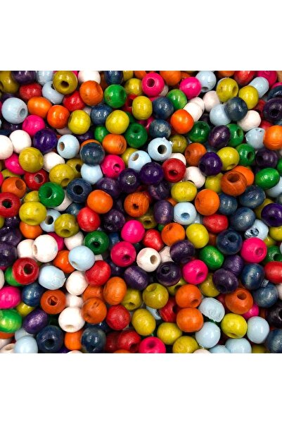 Yumuşakkeçe Drvene šarene okrugle perle 8 mm 50 komada