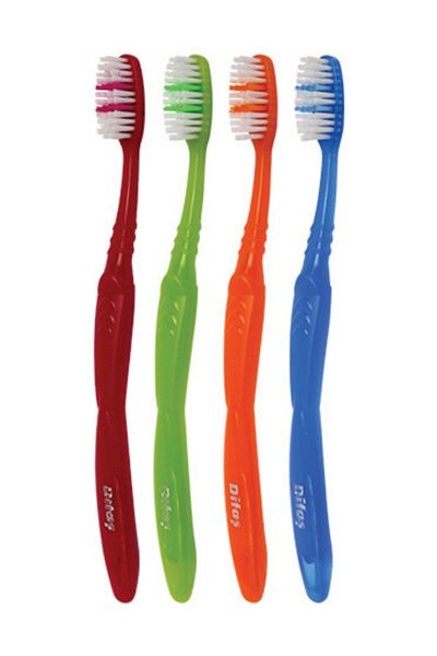 Janissary 4 Soft Toothbrushes, Premium Action, 4 Colors