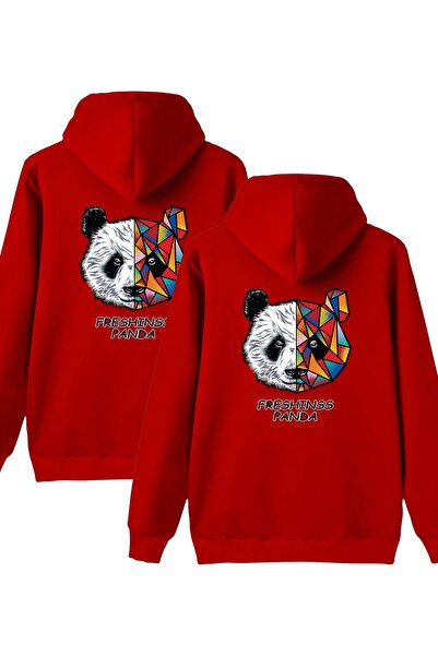 Trend Sizde Rucsac unisex Hanorac cu glugă cu imprimeu panda Iubitor și prieten