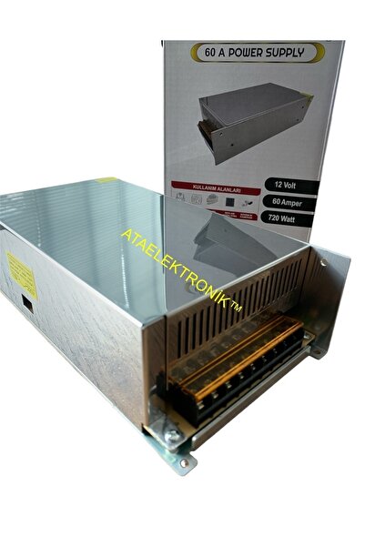 ATAELEKTRONİK 12 Volt 60 Amper 720 Waat Led Kamera Dvr Sistem Adaptörü Metal ...