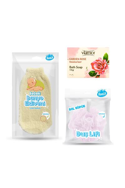 Vlamor طقم حمام ثلاثي من تاتش أوف روز