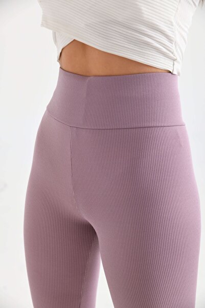 HİS WOMAN Colanți de damă cu nervuri Dusty Rose