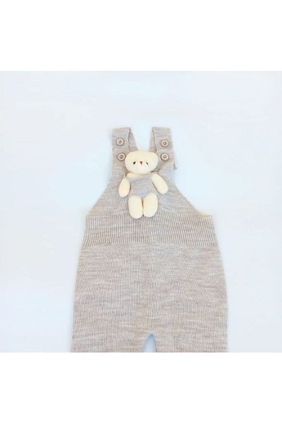 Alingo Adjustable Strap Knitwear Salopet with Teddy Bear Detail